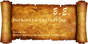 Berkovits Emiliána névjegykártya